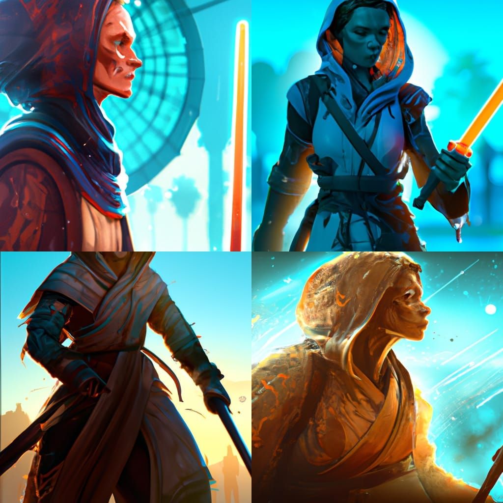 Jedi Concept Art in Orange and Teal