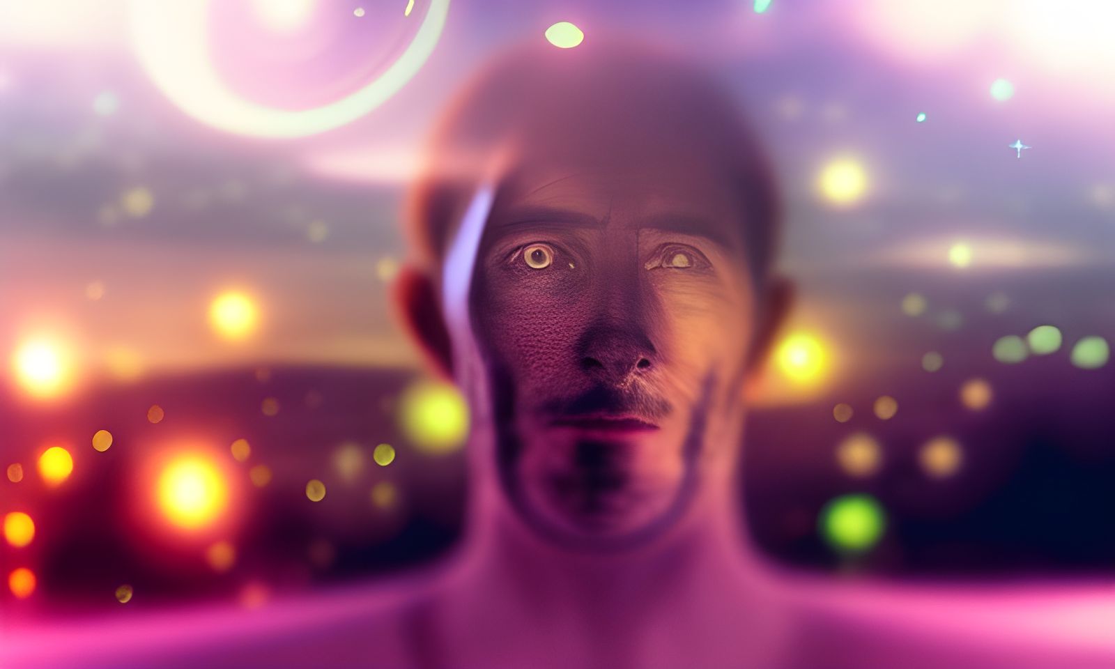 Man with Universe Eyes: Surreal Galactic Art