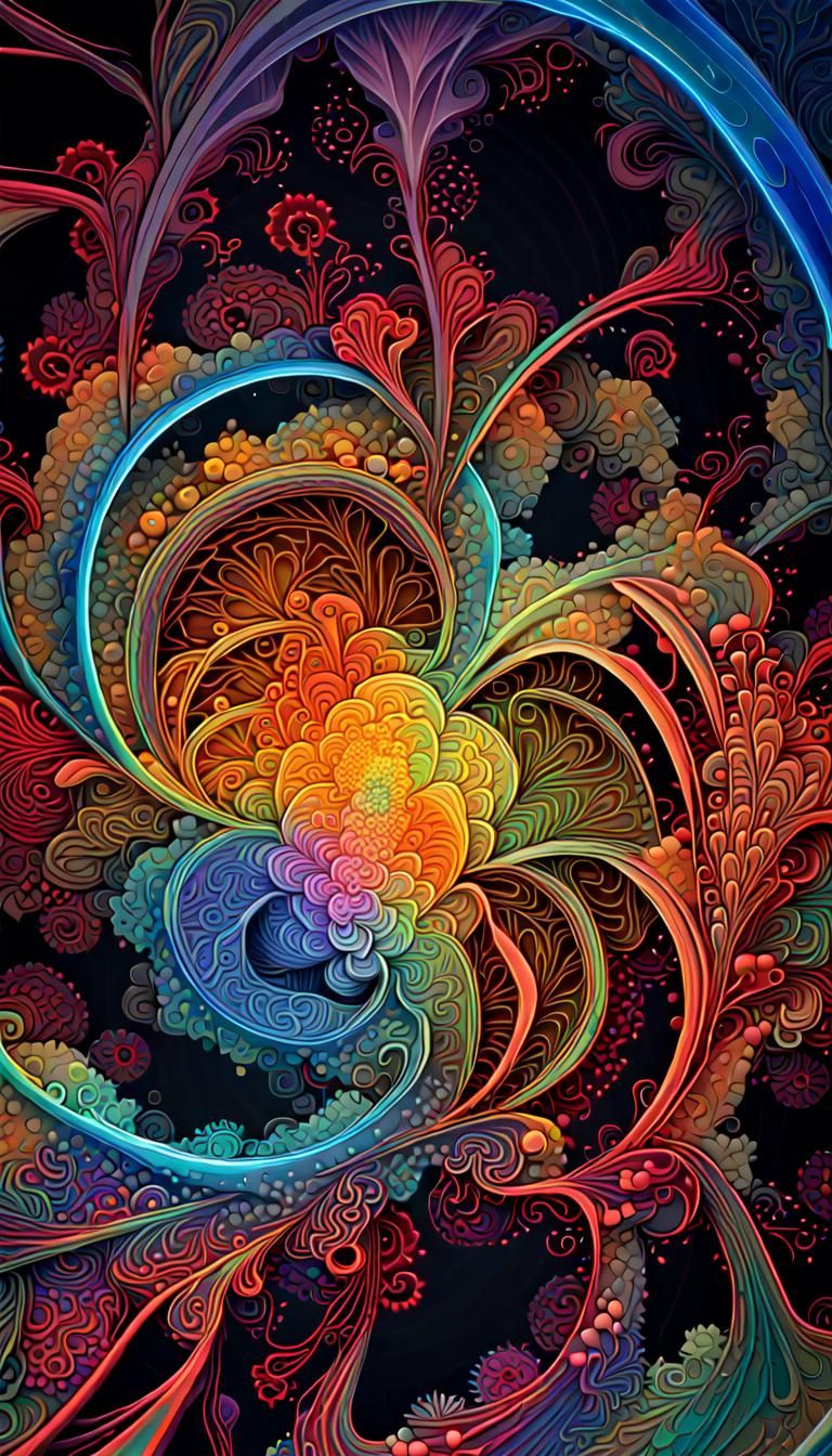 Vivid 3D Cycloid Images in Psychedelic AutoCAD Style