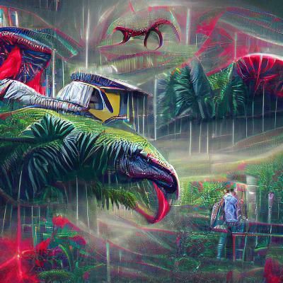 8k Digital Illustration of Jurassic Park
