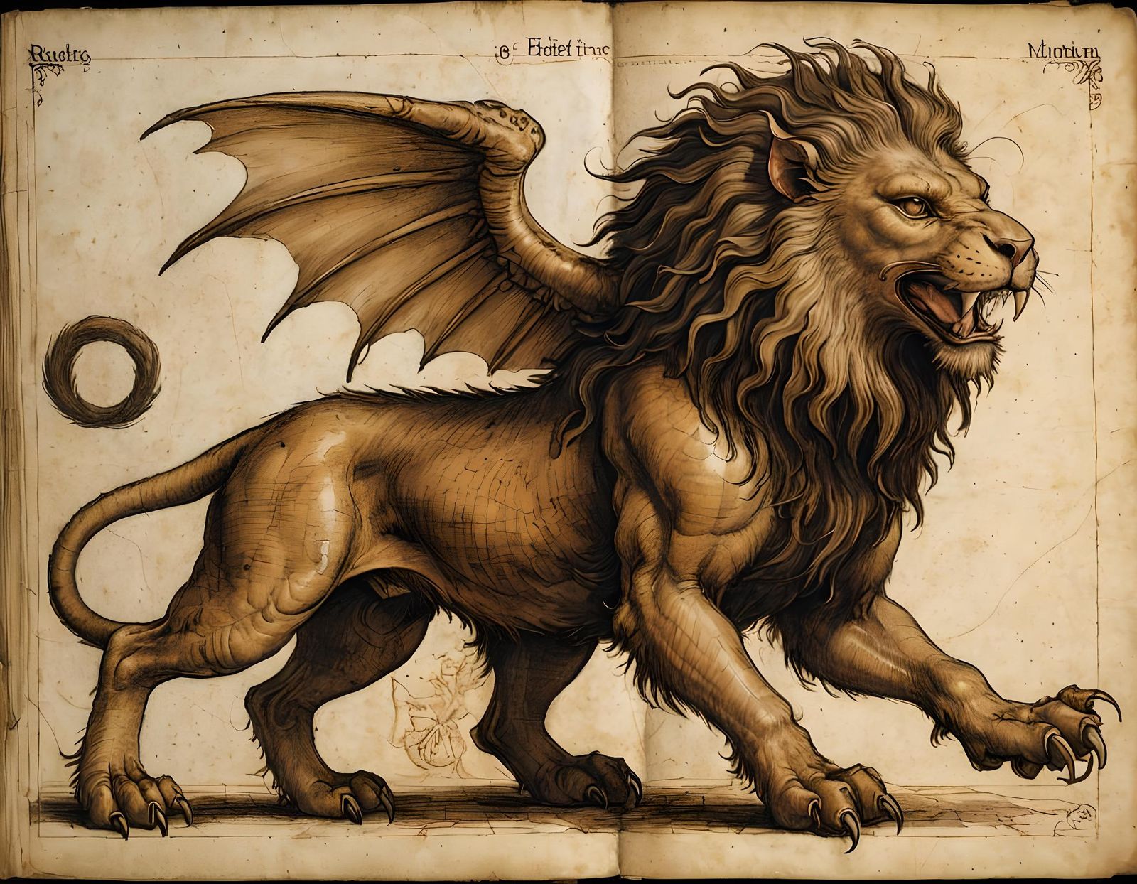 Manticore in Leonardo da Vinci Style