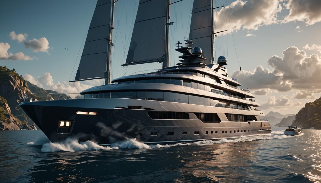 Futuristic Yacht Concept Art in Unreal Engine 5
