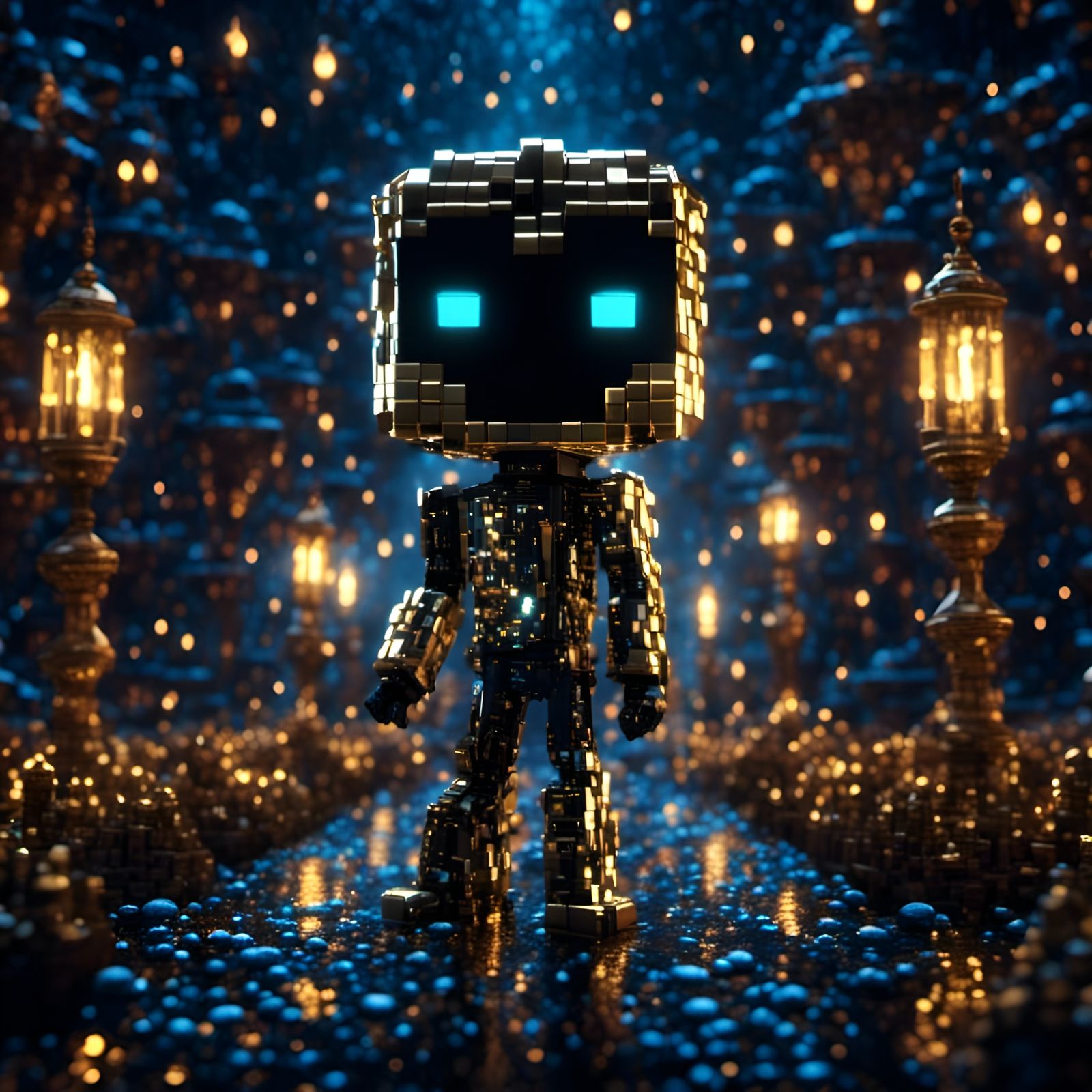 Chibi Minecraft Enderman in Rococo Pixel Style