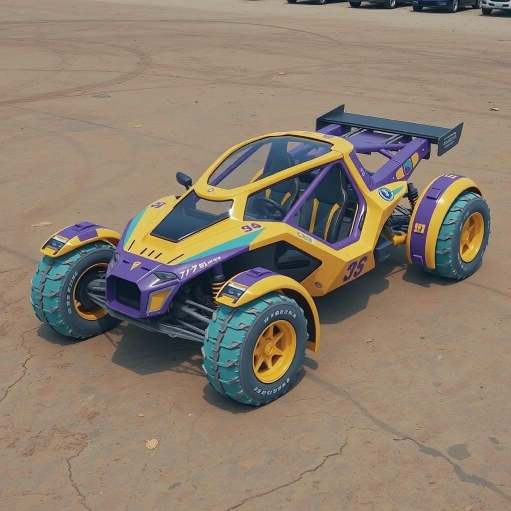 Retro-Futuristic Lunar Buggy in Wipeout Style