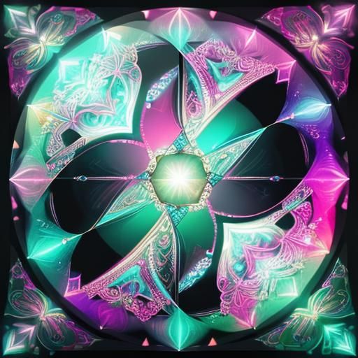 Jesus Christ with Gemstones and Optical Illusion