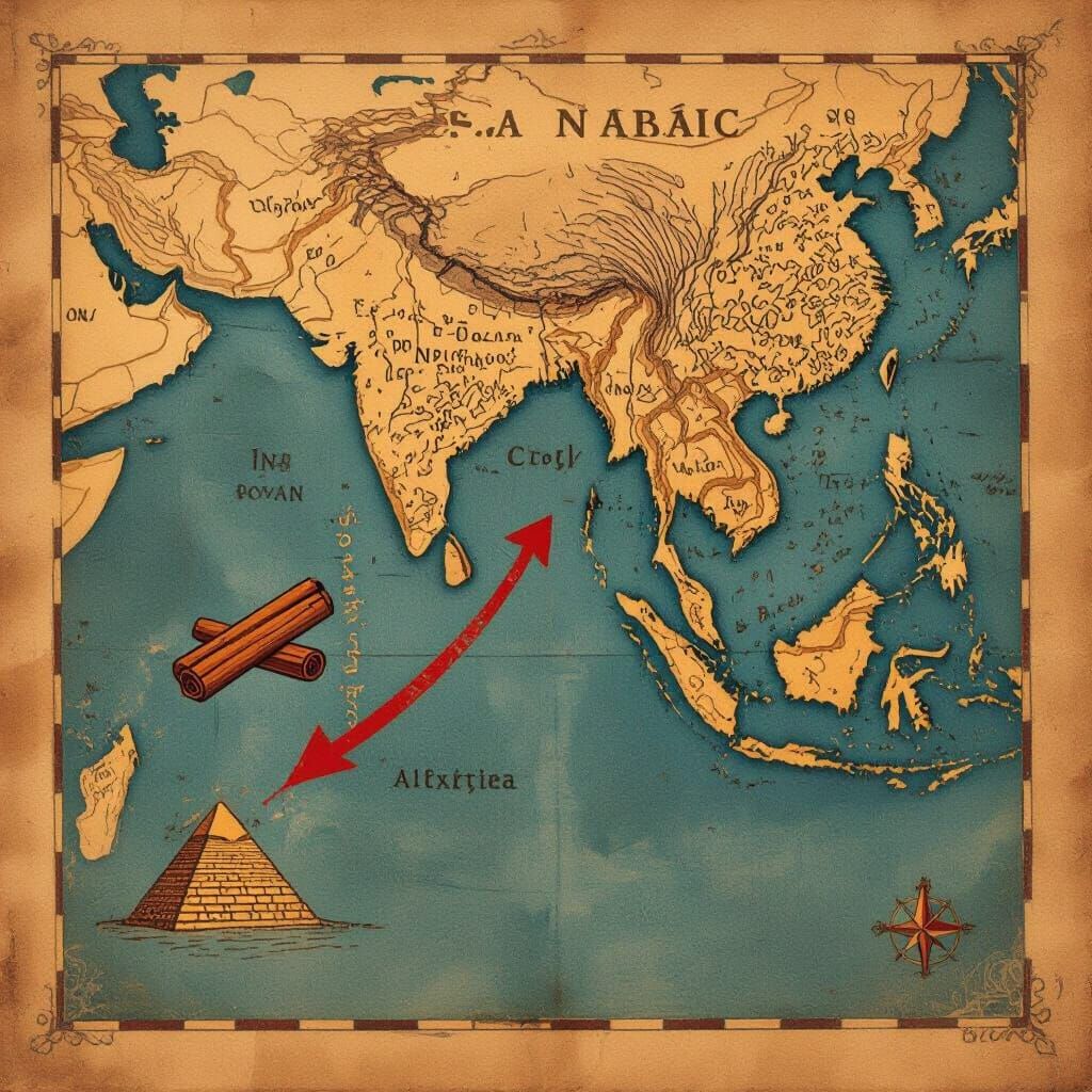 Vintage Map of South Asia, Indian Ocean & North Africa