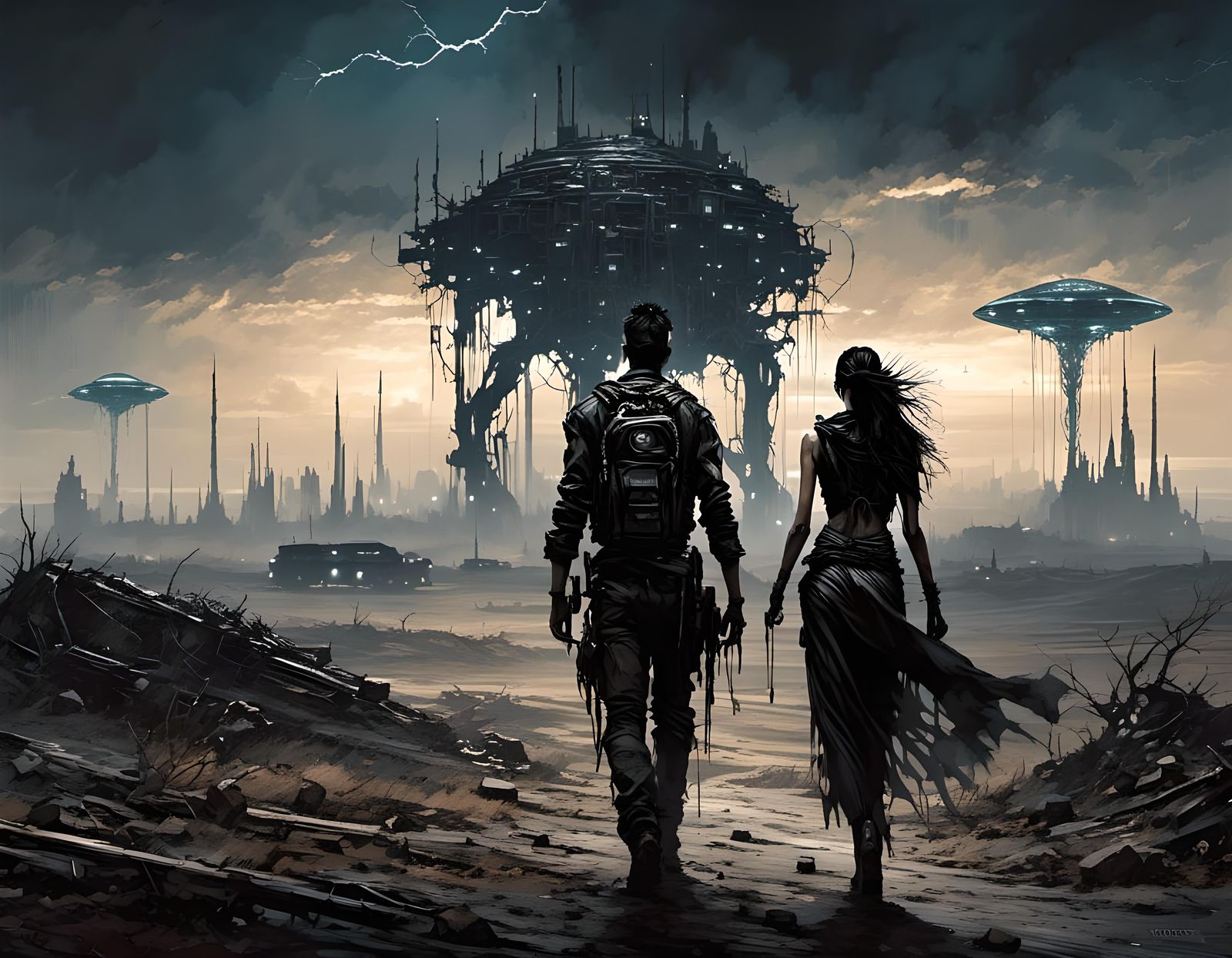 Post-Apocalyptic Cyborgs in Trashpunk Style