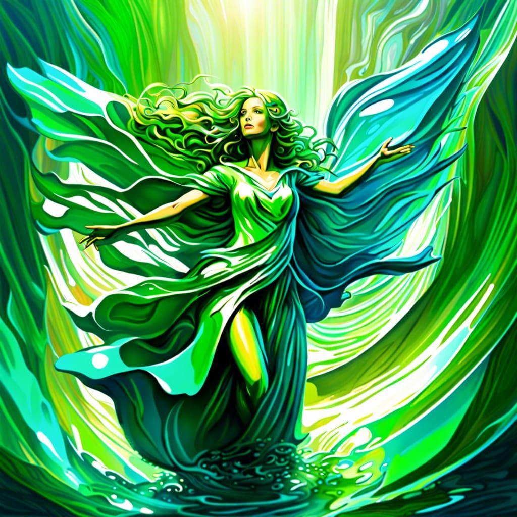 Oak Tree Archangel Waterfall in Luminous Plasma