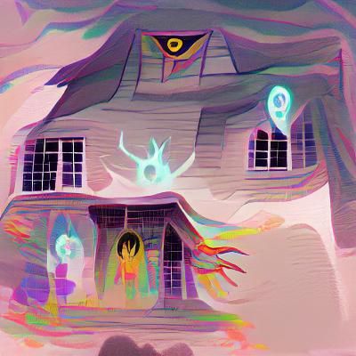 Haunted House Under Moonlight: A Spectral Vision
