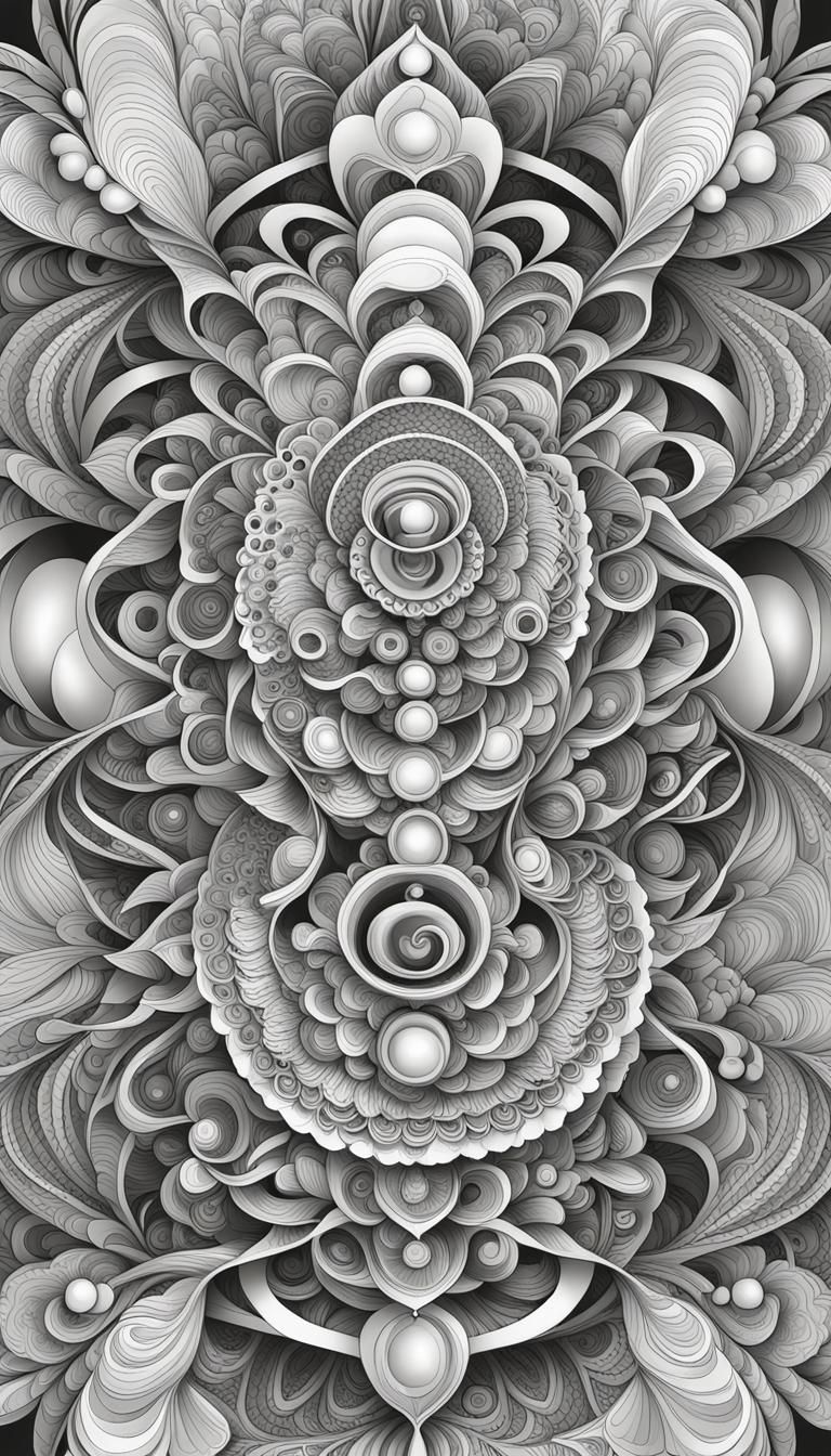Abstract Kundalini Chakras in Fractal Vector Style