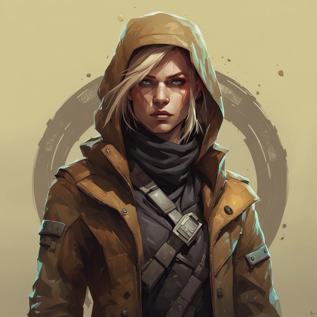 Sci-Fi Bounty Hunter in Detailed Portrait