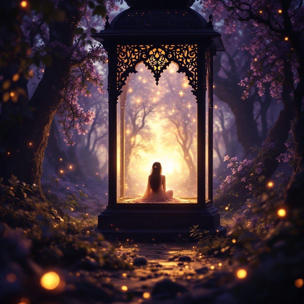 Enchanted Lantern Reveals a Majestic Jinni in Lush Amethyst ...