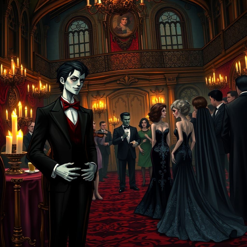 Gothic Halloween Party with Jack and Death Bridge