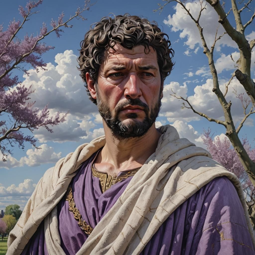 Sad Emperor Hadrian Portrait in Photorealism
