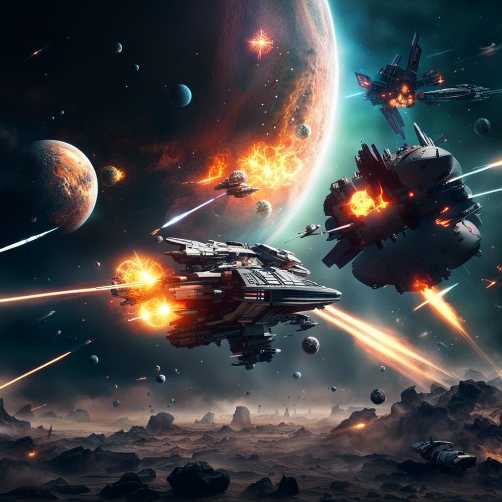 Epic Space Battle: Digital Matte Painting