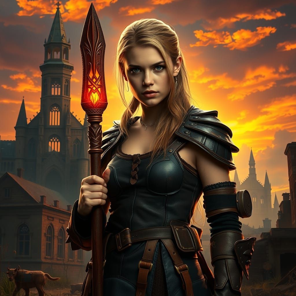 Buffy Summers Portrait in Apocalyptic Cityscape