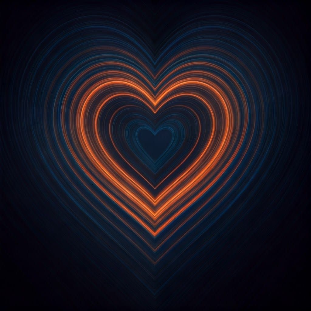 Abstract Light Shards Protect Minimalist Heart