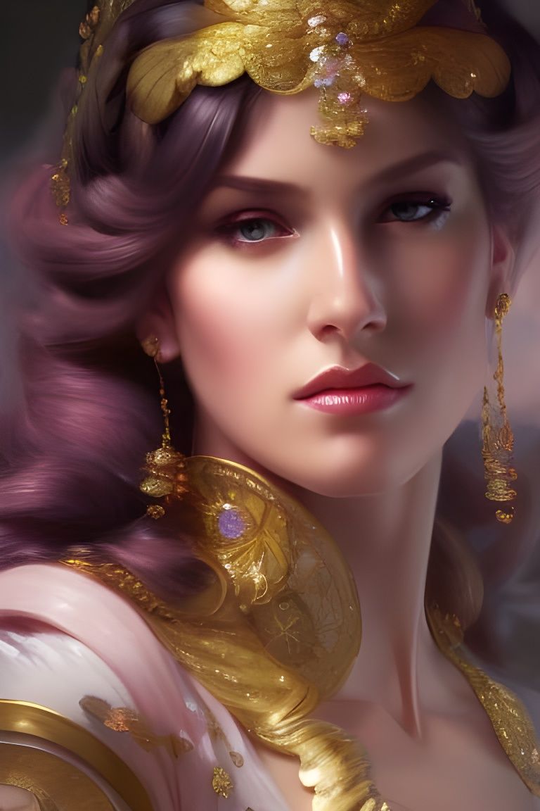 Fantasy Woman Portrait in Soft Pastel Colors