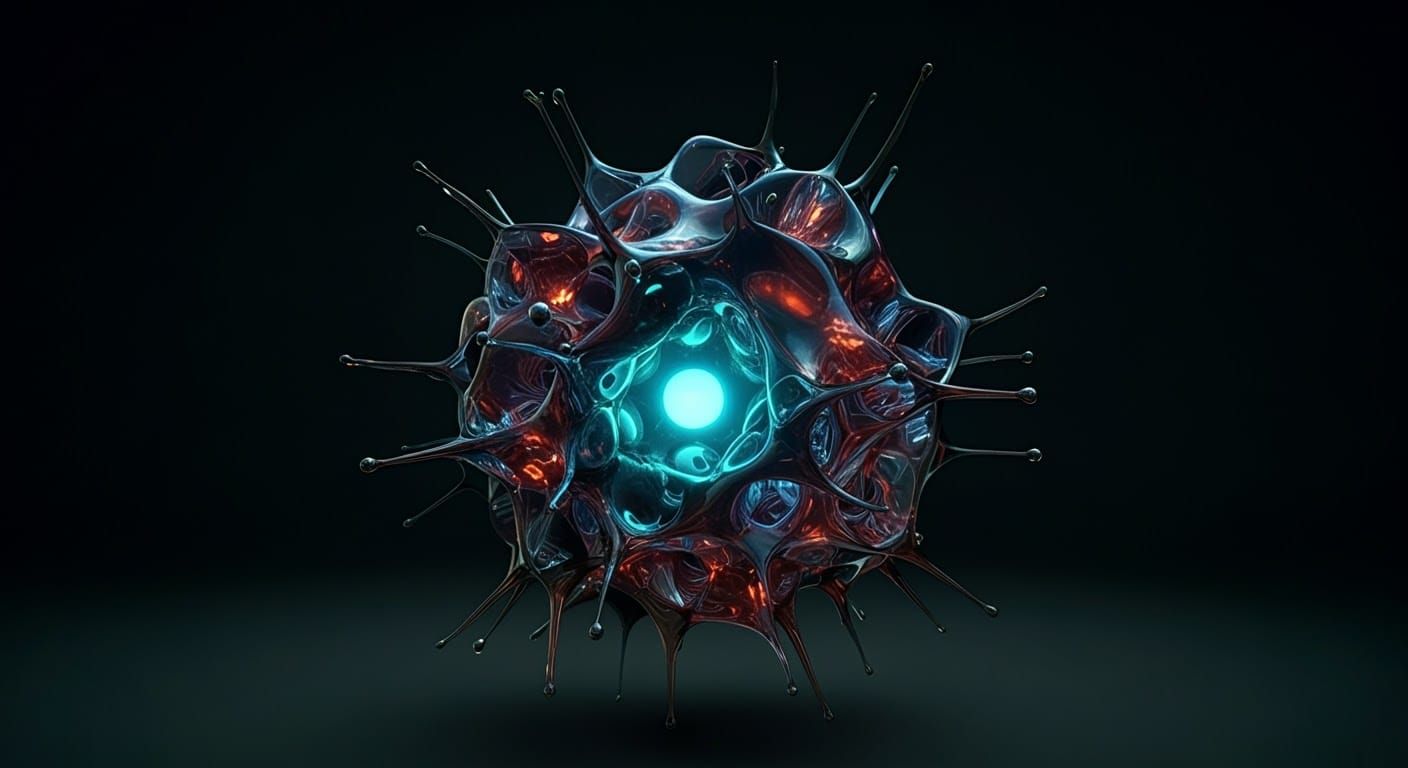 Anthropomorphic Chromecore Figure in Liquid Acrylic