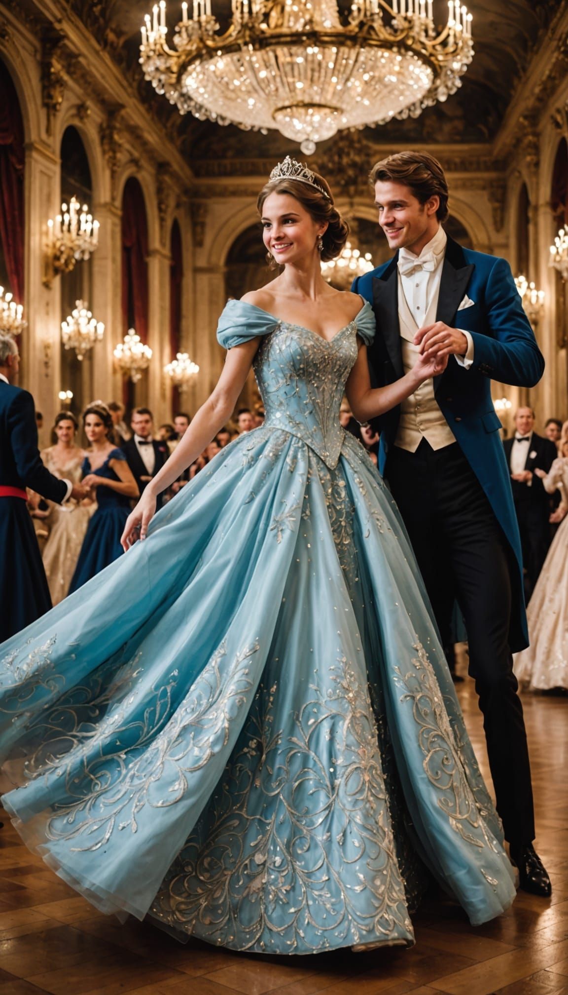 Princess in Glass Dress at Ball