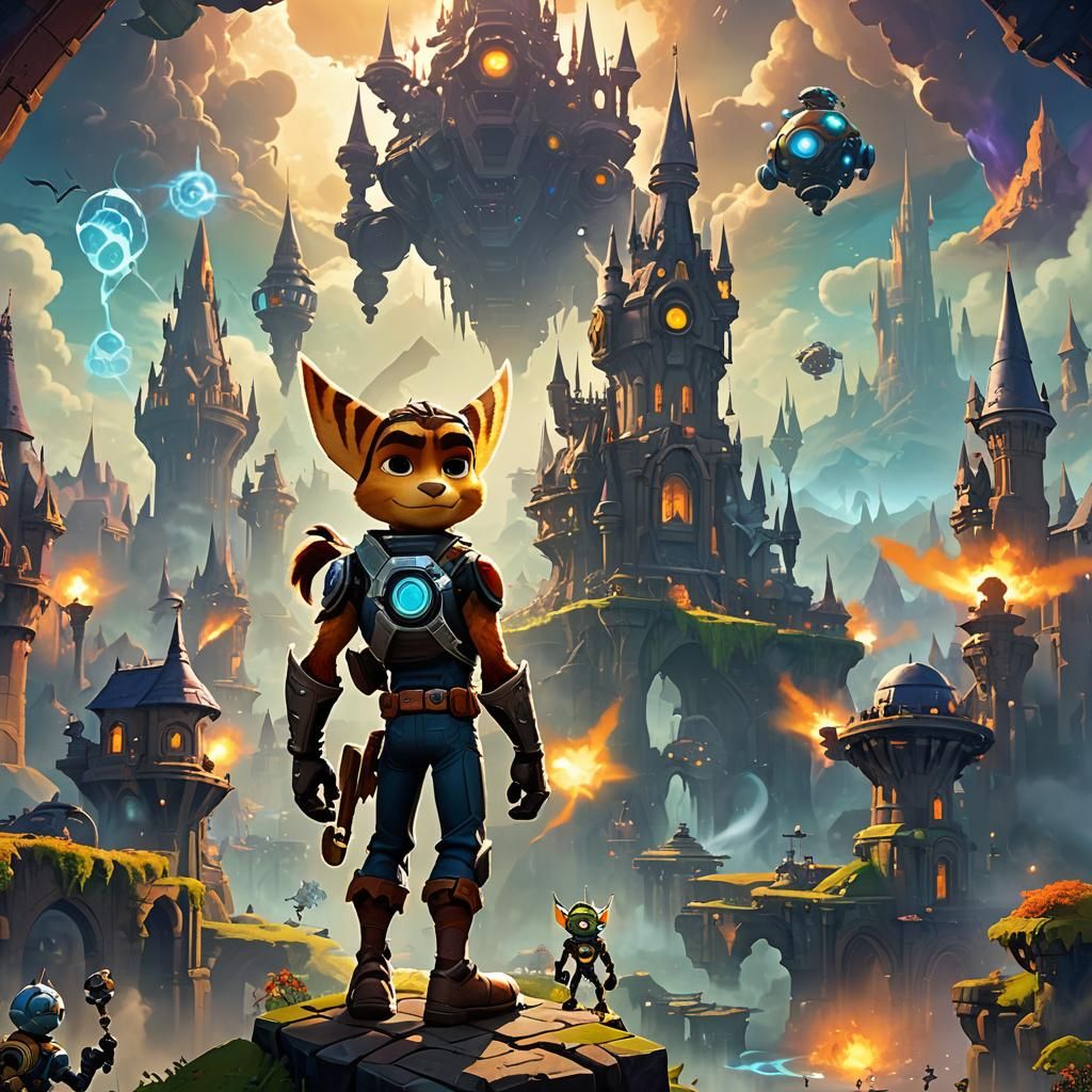 Ratchet and Clank at Hogwarts: Digital Art Landscape