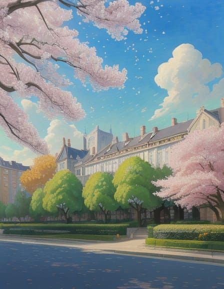 Vibrant City Blooms in Springtime