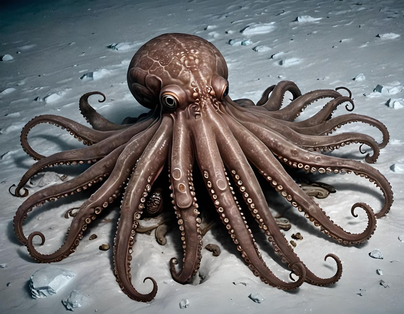 Intelligent Cephalopod Creature in Antarctica