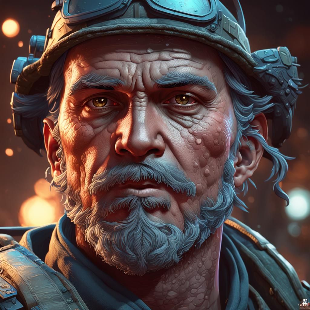 Detailed Soldier Portrait in Hyperrealistic Style