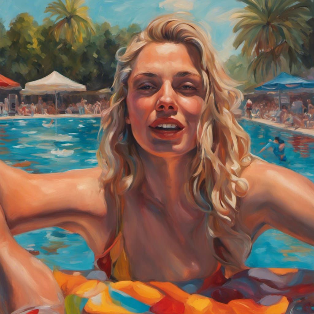 Lido in Summer: Oil Painting with Hyperrealistic Details