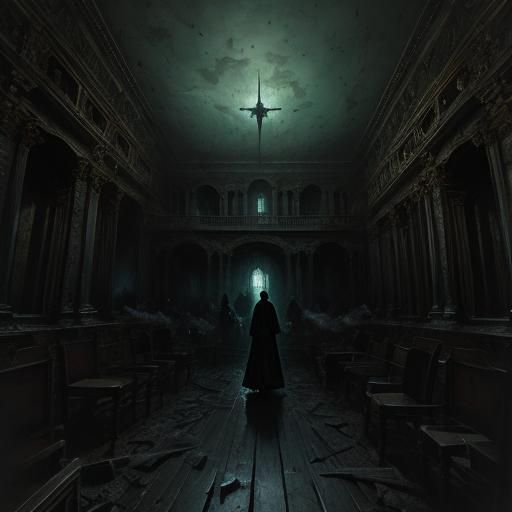 Horror Scene: Spectral Anomaly in Haunted House