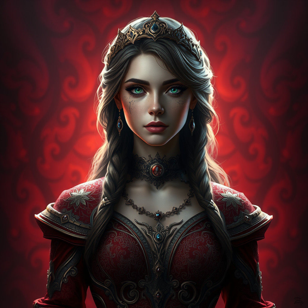 Regal Woman Portrait with Dynamic Lighting