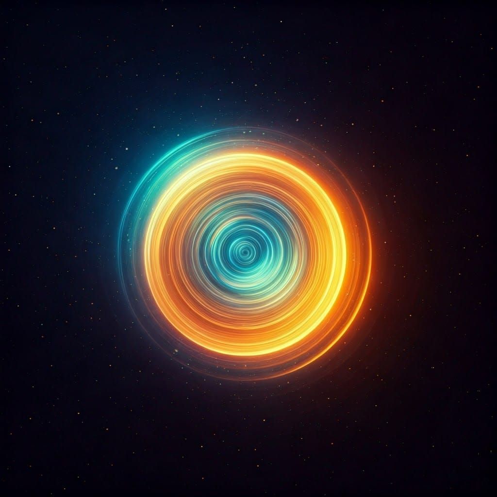 Surreal Cosmic Vortex in Vibrant Holographic Colors