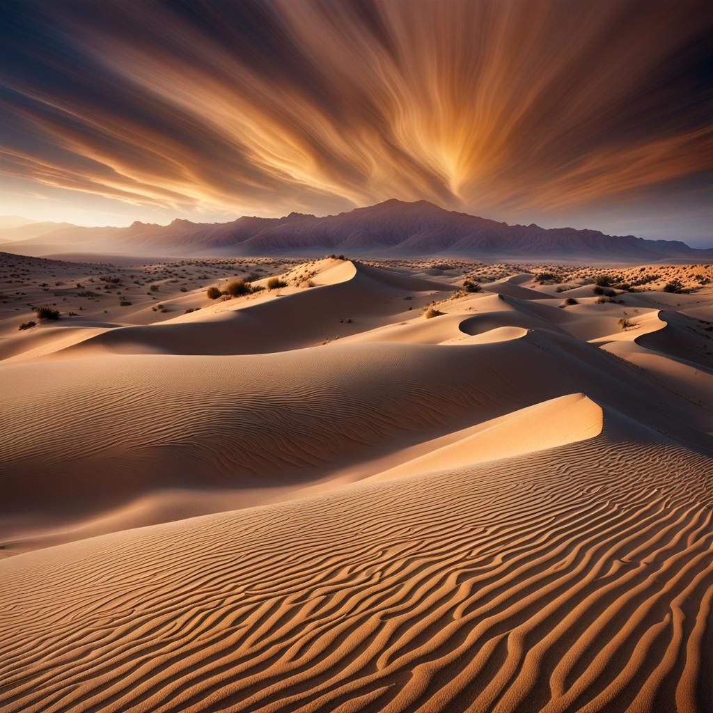 Mojave Desert Sand Dunes, High Resolution Photography