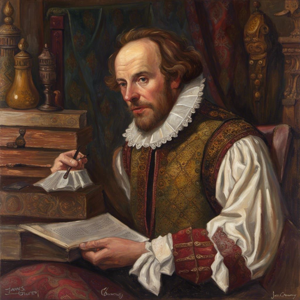 Portrait of Shakespeare in Oil Paint