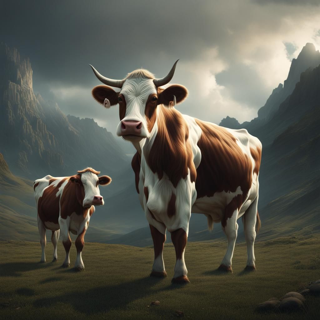 Epic Cinematic Cow Digital Matte Painting