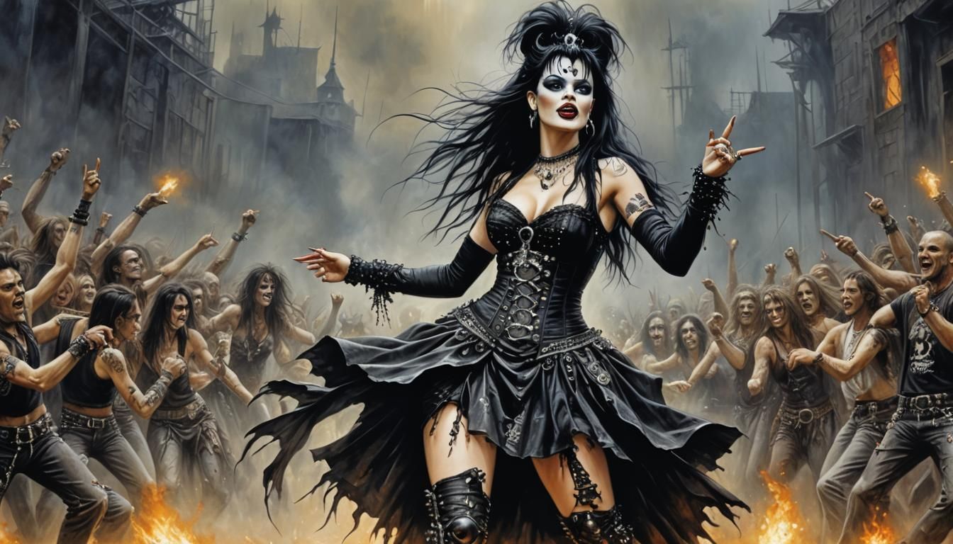 Nina Hagen Performing at Gothic Rock Festival in Dark Fantas...