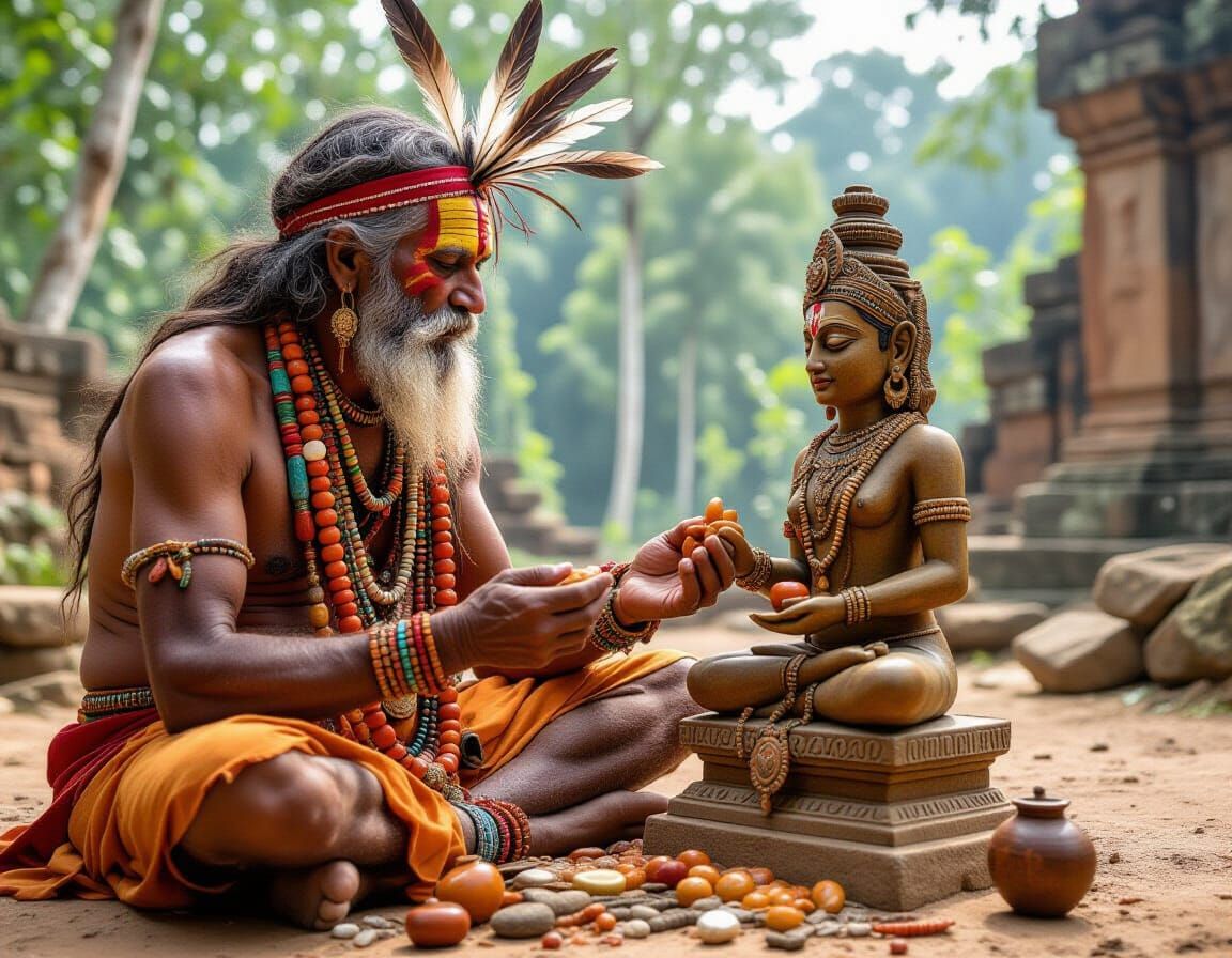 Carnelian Shaman Offering in Ancient Ruins