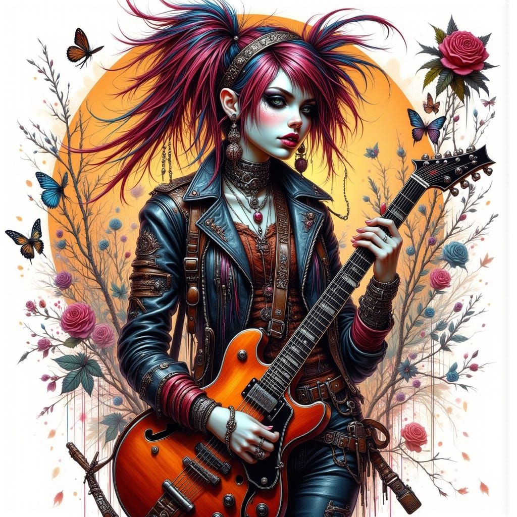 Punk Rocker Shreds Guitar in Electric Performance