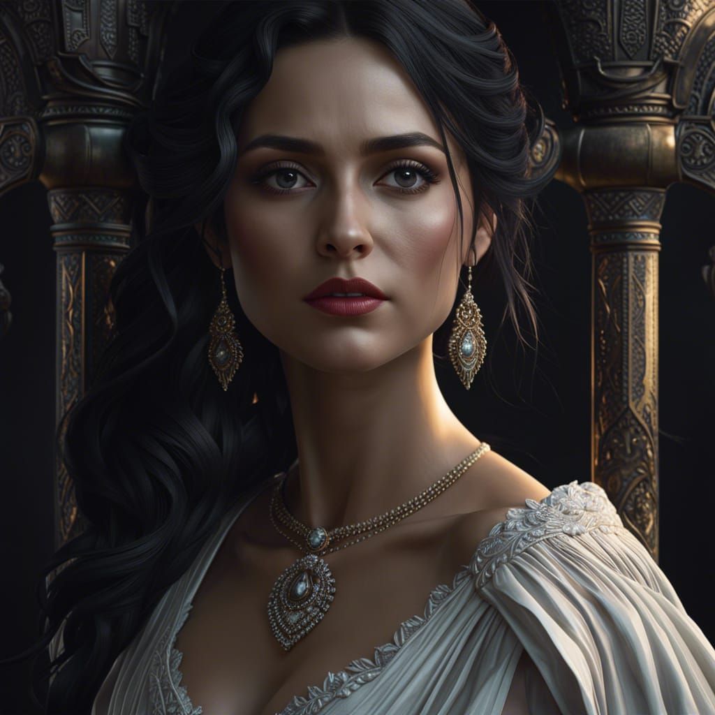 Hyperrealistic Dark Fantasy Portrait with Intricate Details