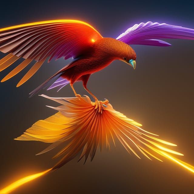 Intricate Mechanical Bird with Sacred Geometry in 3D