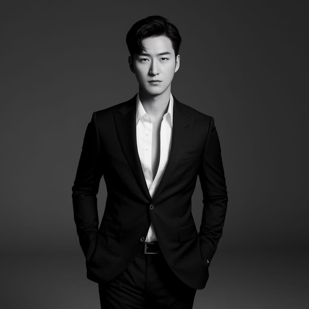 Confident Korean Gentleman in Modern Attire