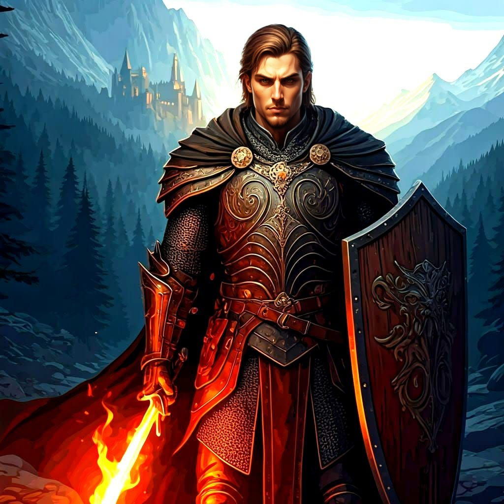 Dungeons and Dragons Fighter in Chain Mail Armor