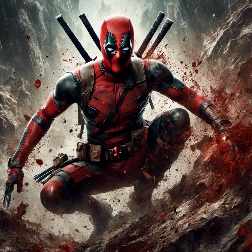 Deadpool in Macabre Anime Manga Style