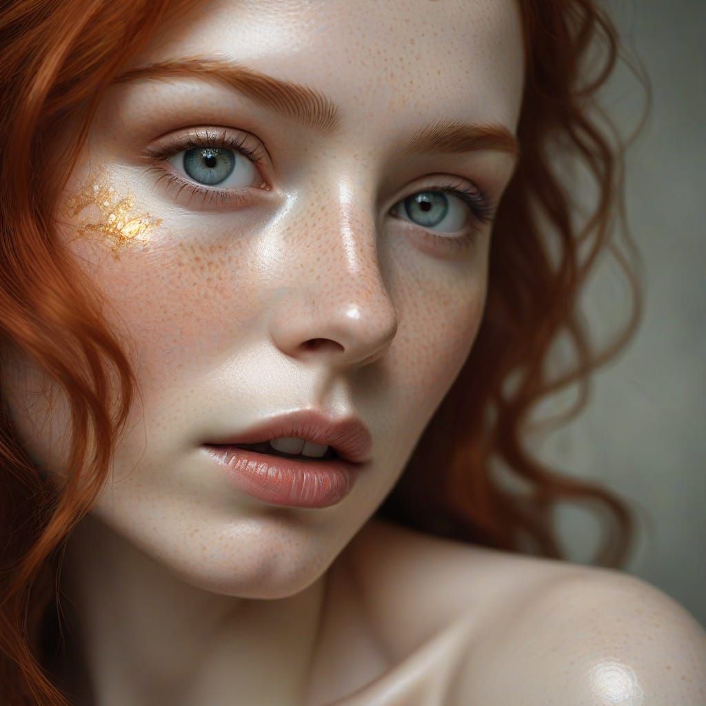 Stunning Redhead Portrait in Vintage Hollywood Glamour Style