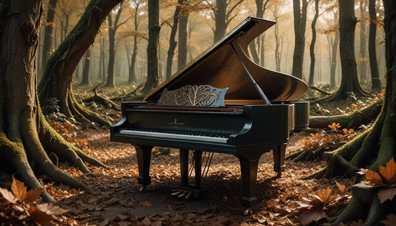 Ancient Piano in Primal Forest Sanctuary
