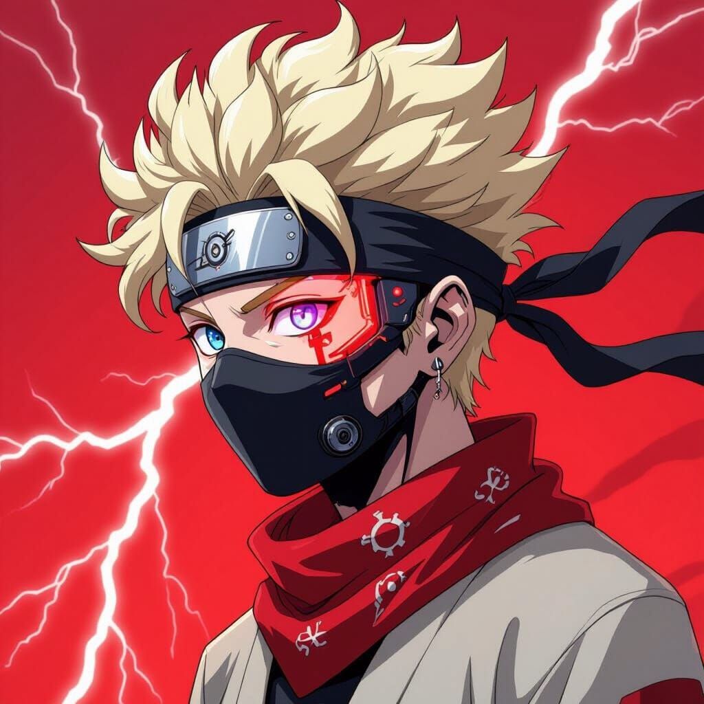 Cybernetic Anime Character in Dr. Stone Style