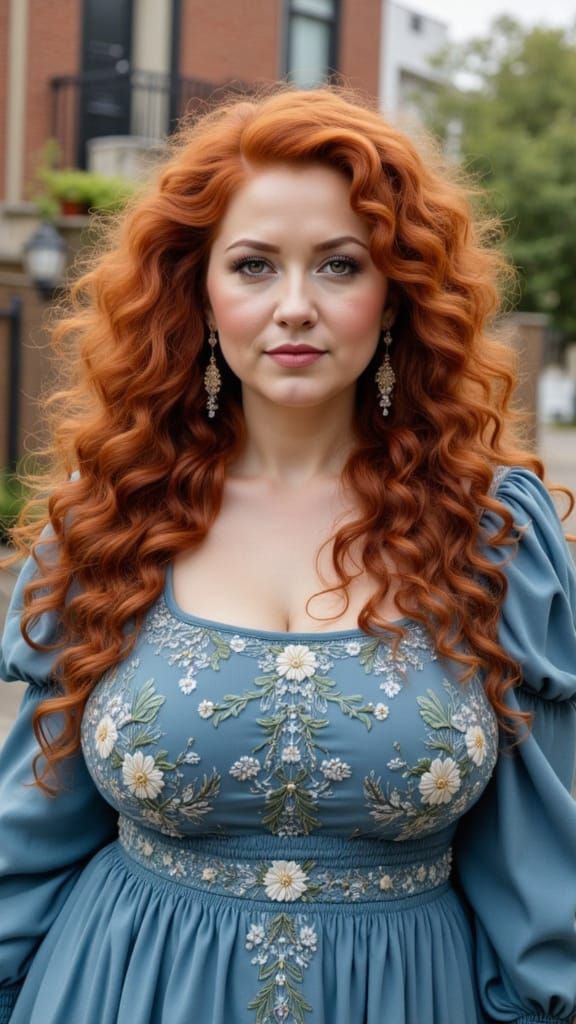 Stunning Red-Haired Woman in Brooklyn Townhome