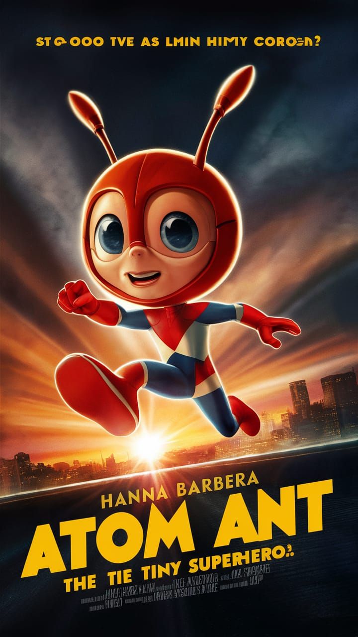 Atom Ant Retro Movie Poster, Hanna Barbera Film