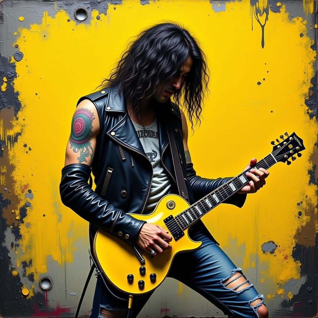 Heavy Metal Rocker in Impasto Style