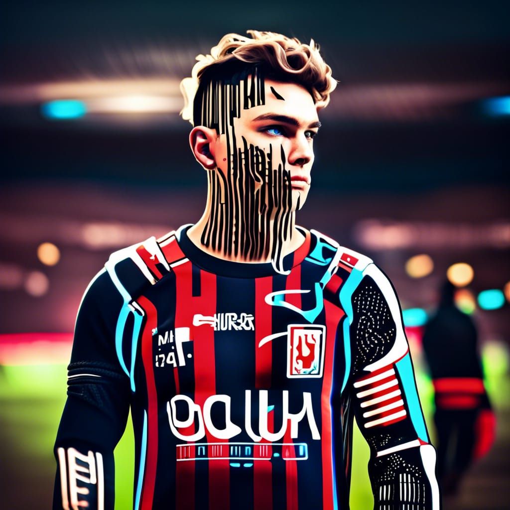 Hyperrealistic Cyborg Teen in Hoodie